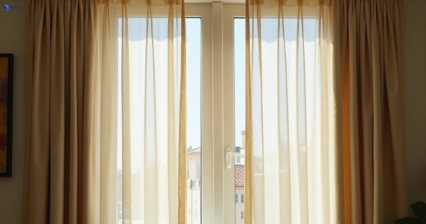 Dull dusty drapes in attwood-vic before professional cleaning